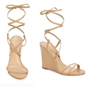 Schutz  Deonne Casual Wedge Ankle Strap Leather Sandals